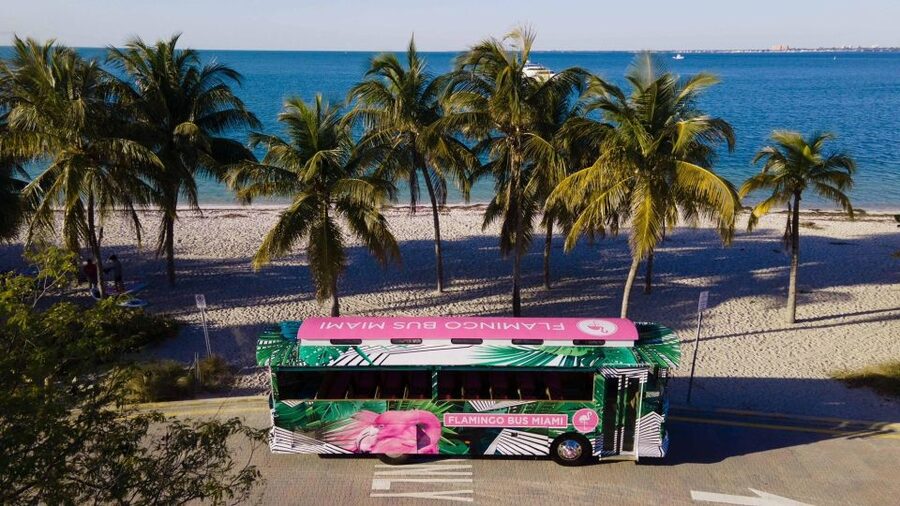 Miami Bus Tour Flamingo Open Air Trolley Bus Tours City Tour - Star Island and Miami’s celebrity-home circuit