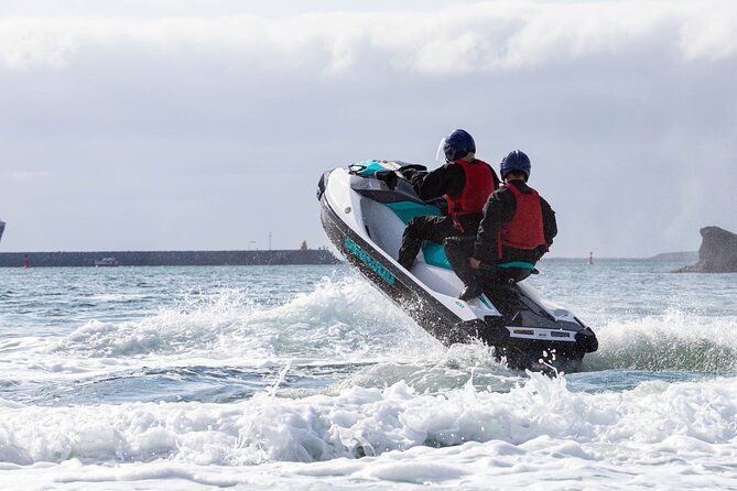 Puffin Jet ski tour in Reykjavík - The Imagine Peace Tower from the water