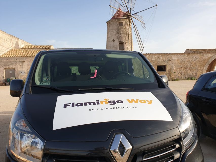 Trapani: Salt Pans Sunset Tour and Flamingo Way - Trapani Salt Pans: white heaps and shallow water